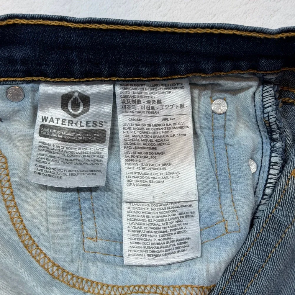 Levis 511 Slim Fit Jeans Mens 36x32‎ Blue Good Dark Wash Distressed 04511-1390
